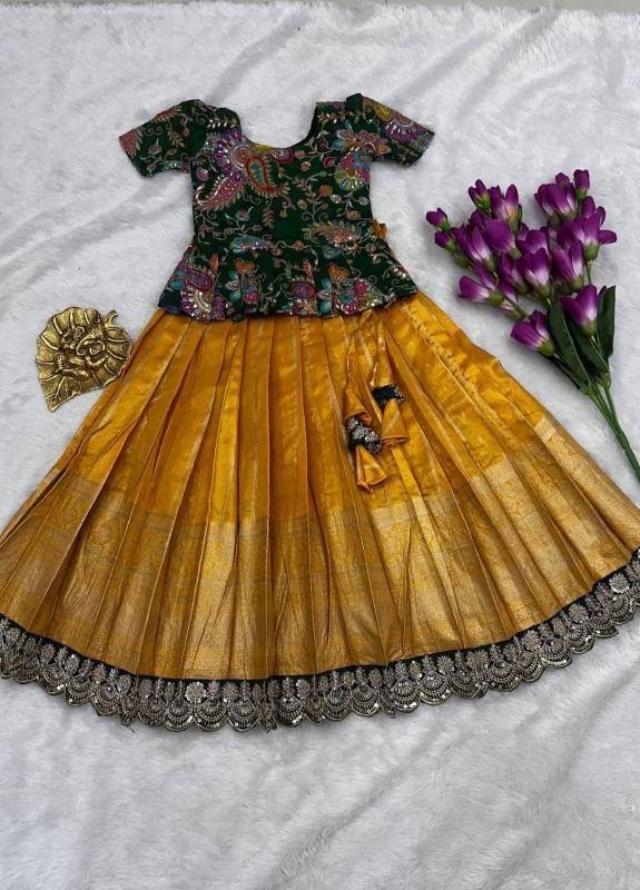 NEW LAUNCING KIDS LEHENGA CHOLI simmer silk Wholesale kids fashion market in Kolkata